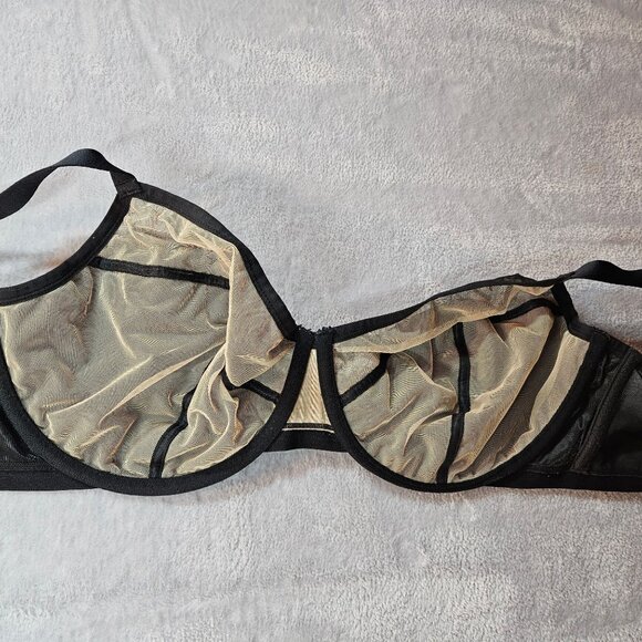 Cacique Black Unlined Demi Bra Womens 44DDD Lingerie underwire feminine sexy - Picture 8 of 11